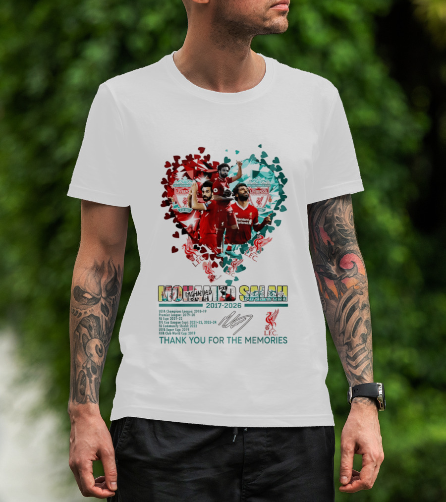 Mohamed Salah Lfc Thank You For The Memories 2017 2023 Heart T-Shirt