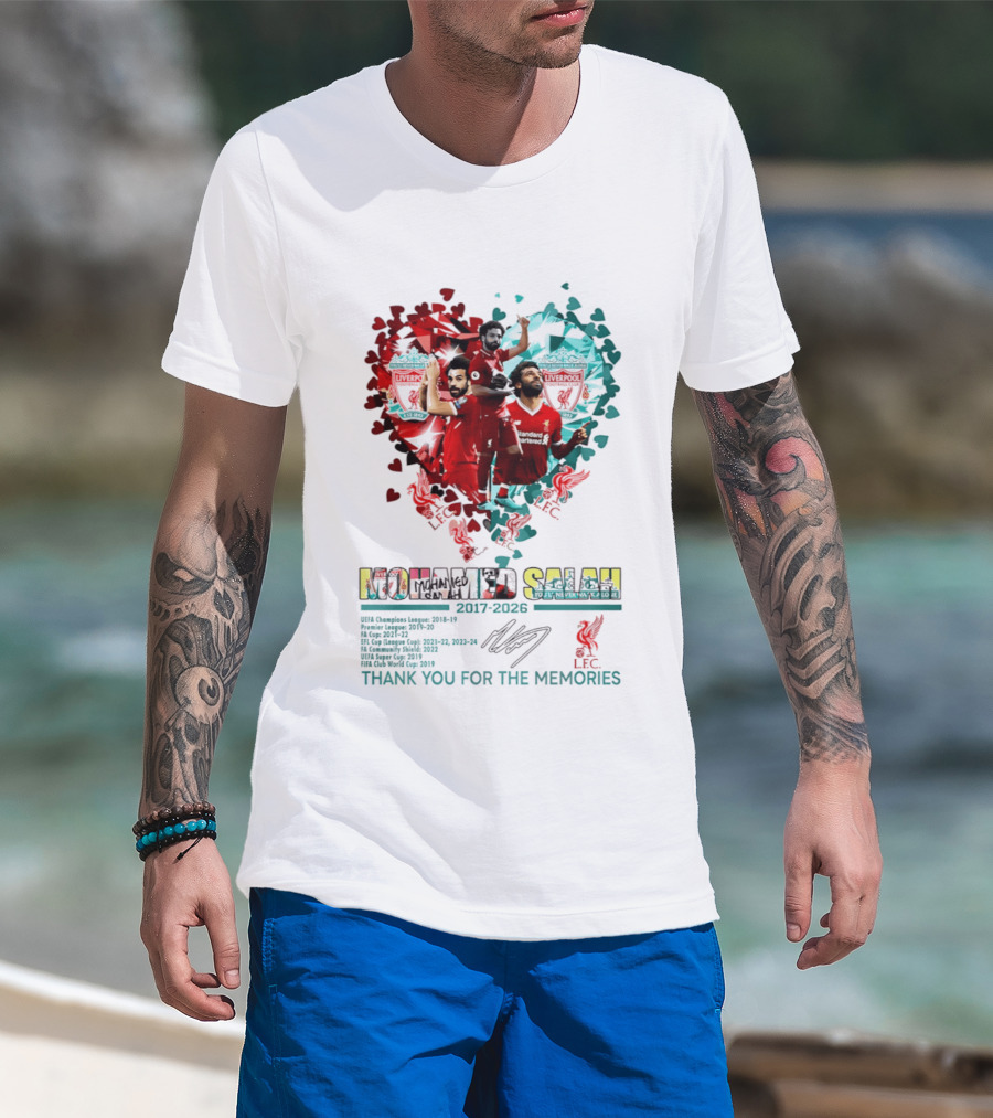 Mohamed Salah Lfc Thank You For The Memories 2017 2023 Heart T-Shirt