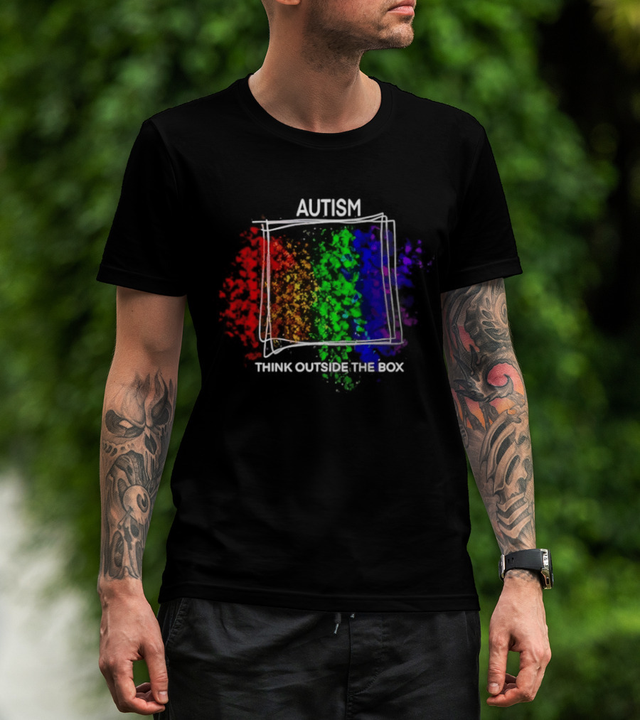 Autism Spectrum Puzzle Think Outside The Box Colorful Awareness T-Shirt