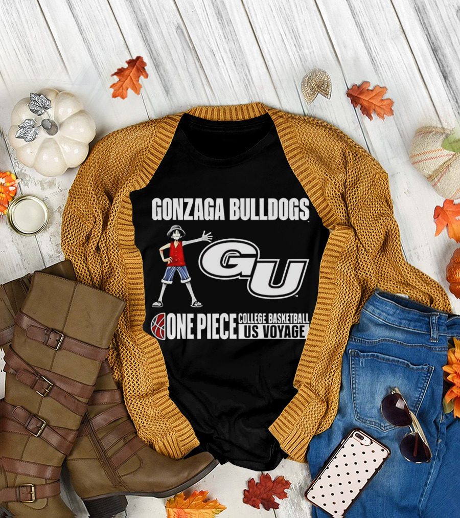 Gonzaga Bulldogs GU One Piece Luffy College Basketball US Voyage T-Shirt
