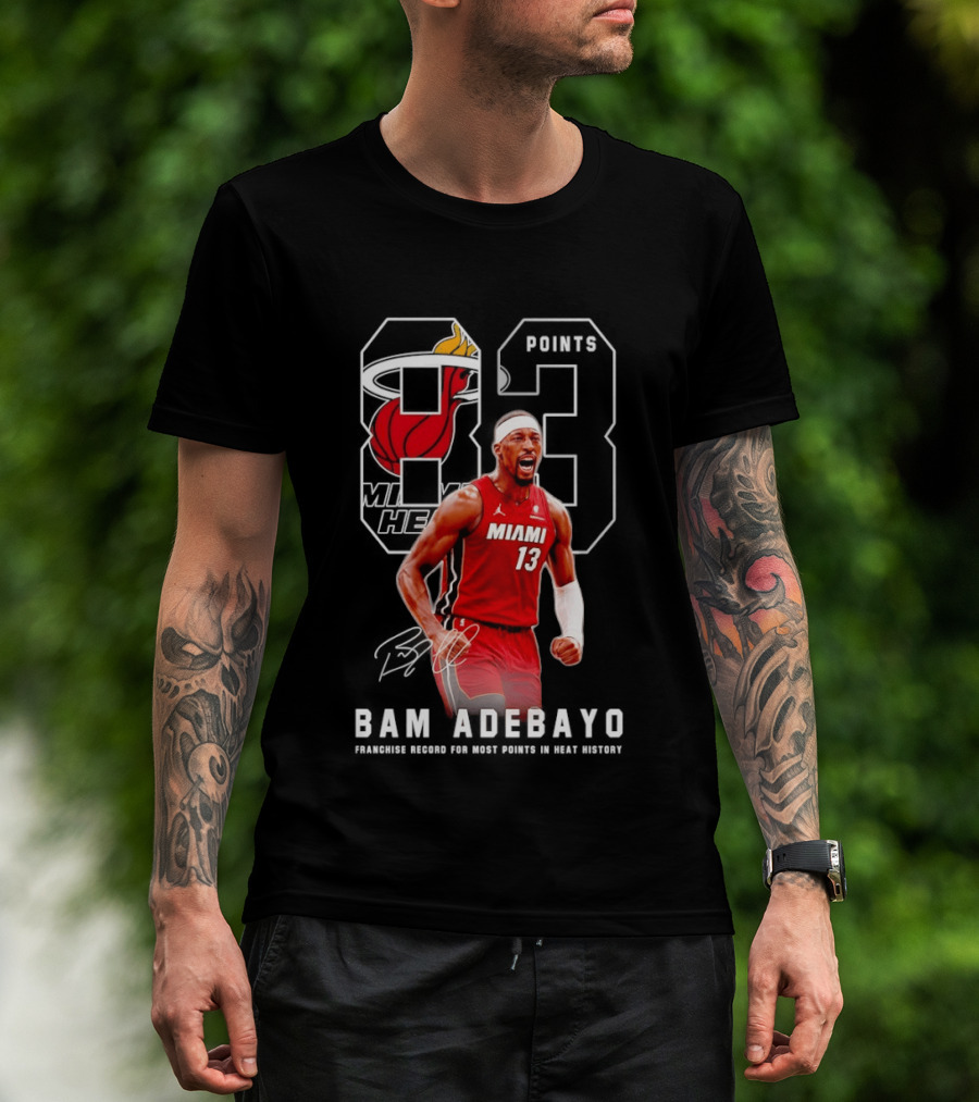 Bam Adebayo Miami Heat 13 Franchise Record Most Points In History T-Shirt