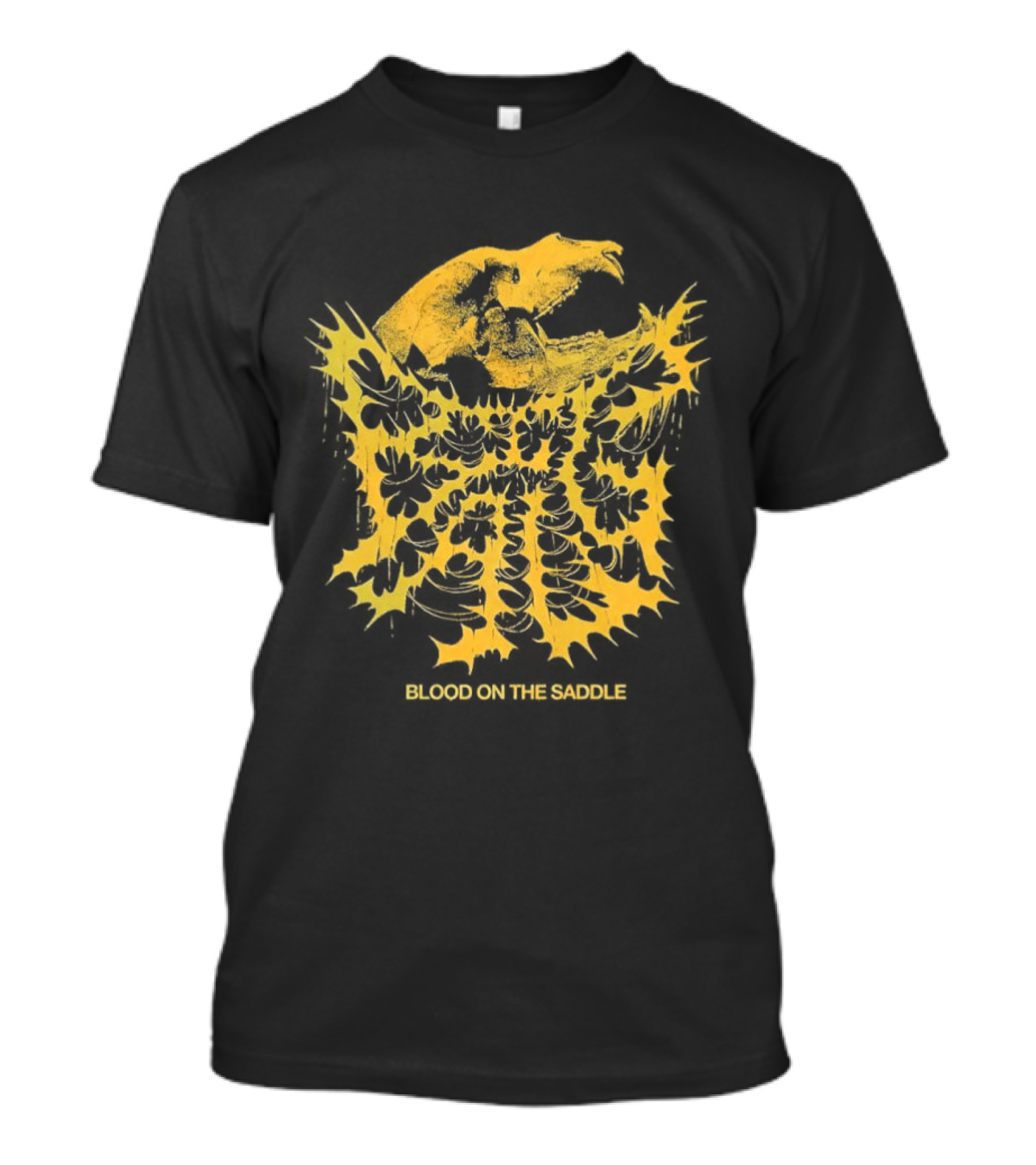 Blood On The Saddle Death Metal Golden Skull And Eagle T-Shirt