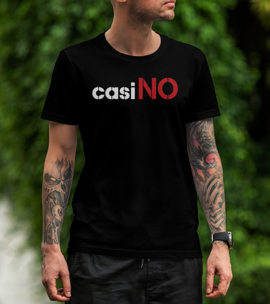 Miranda Casi NO Text In Bold Red And White T-Shirt