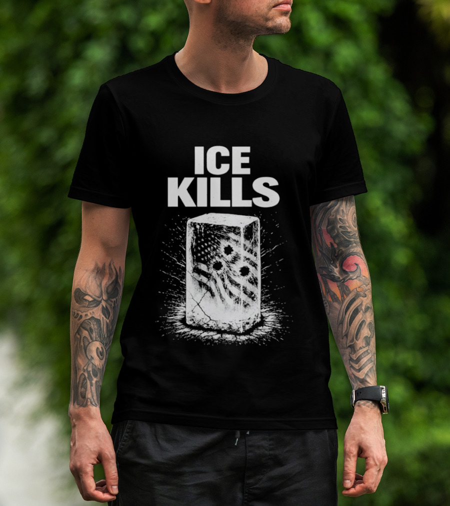 ICE KILLS American Flag Gun Control T-Shirt