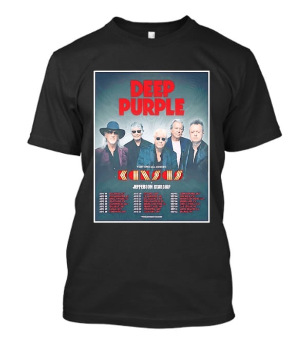 Deep Purple Tour 2026 Featuring Kansas Jefferson Starship North America Dates T-Shirt