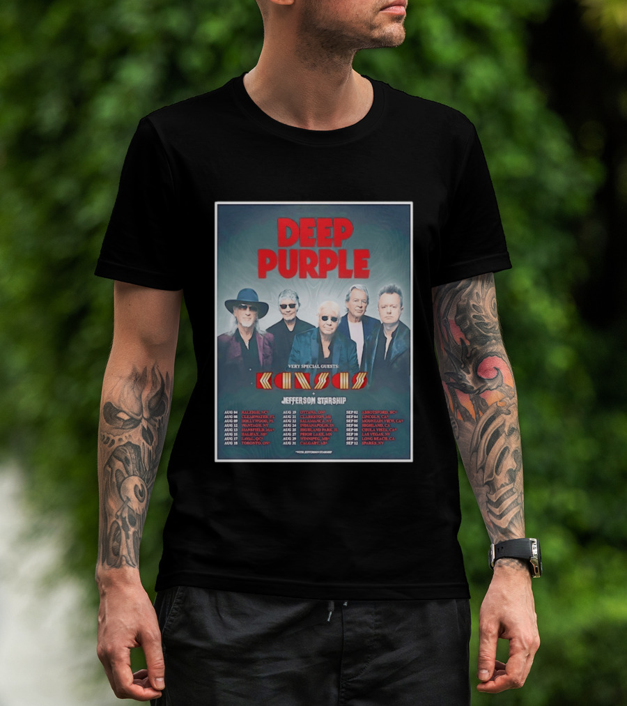 Deep Purple Tour 2026 Featuring Kansas Jefferson Starship North America Dates T-Shirt