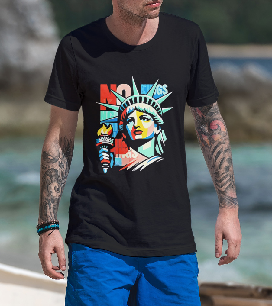 No Kings Liberty Equality Protest T-Shirt