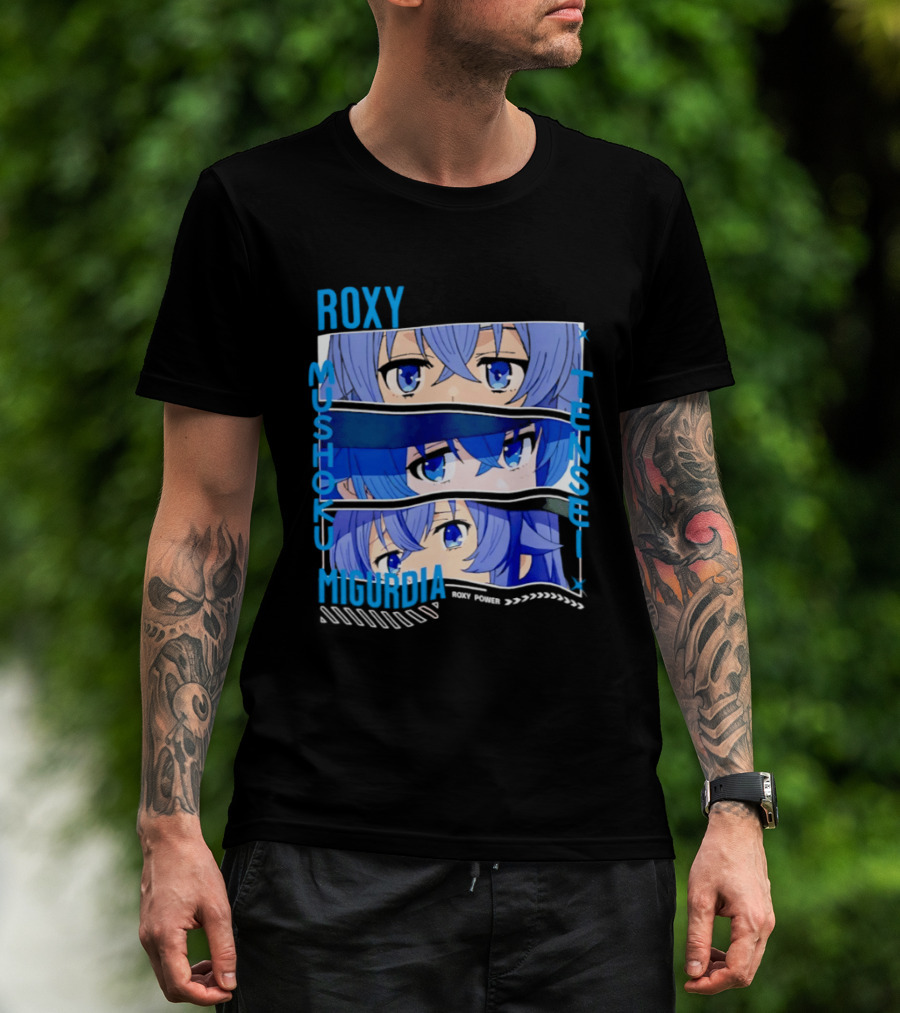 Roxy Mushoku Tensei Migurdia Anime Blue Character Eyes T-Shirt