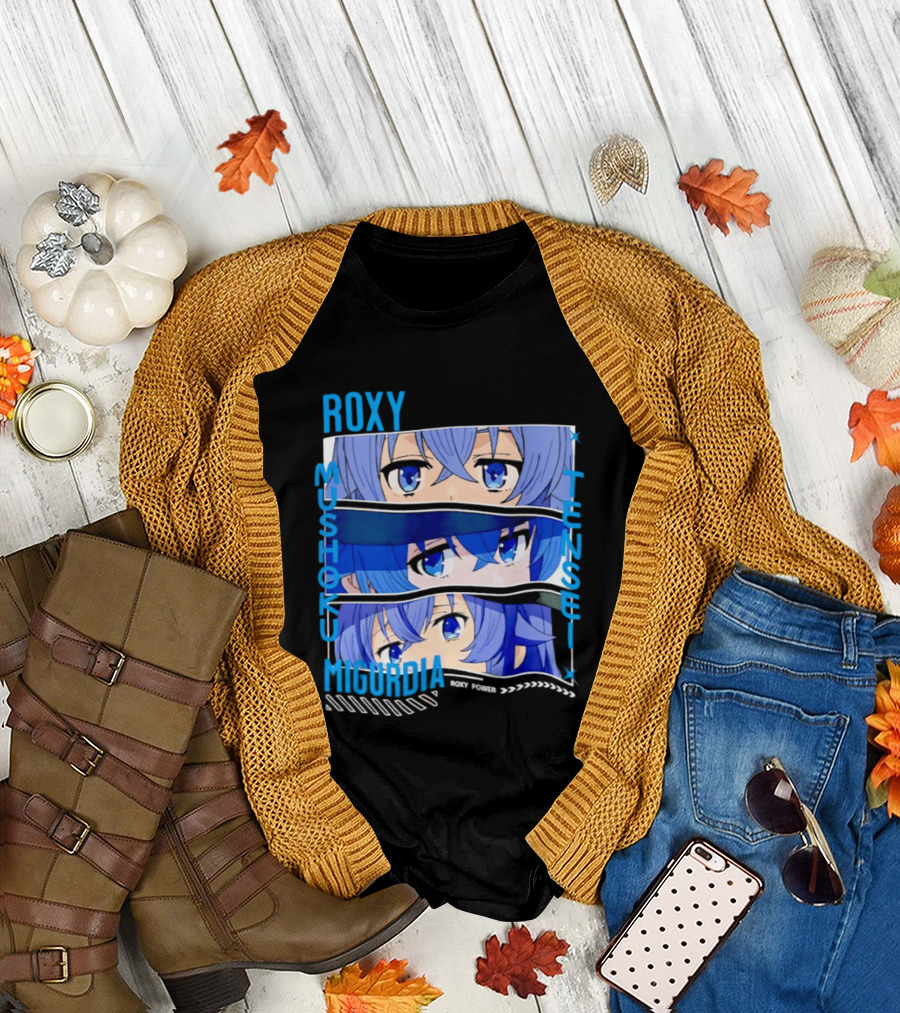 Roxy Mushoku Tensei Migurdia Anime Blue Character Eyes T-Shirt