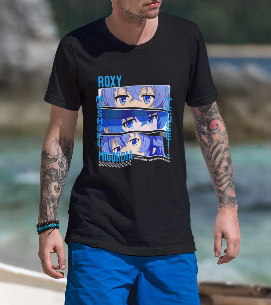 Roxy Mushoku Tensei Migurdia Anime Blue Character Eyes T-Shirt