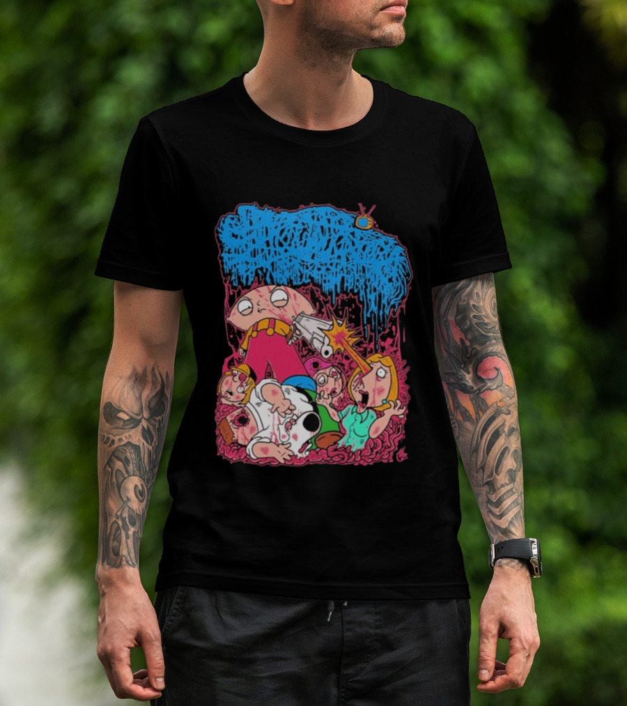 Sanguisugabogg Family Bogg Parody Stewie Cartoon Underground Horror Scene T-Shirt