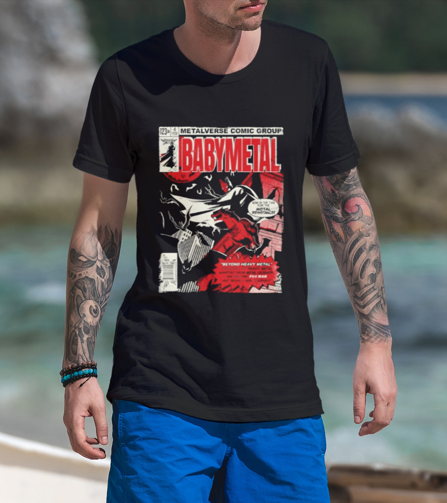 BABYMETAL Beyond Infinity Fox Man Metalverse Comic Group T-Shirt