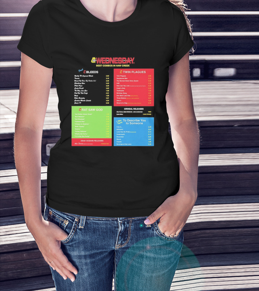 Wednesday Best Combos In Haw Creek Twin Plagues Rat Saw God Release T-Shirt