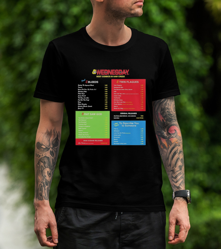 Wednesday Best Combos In Haw Creek Twin Plagues Rat Saw God Release T-Shirt