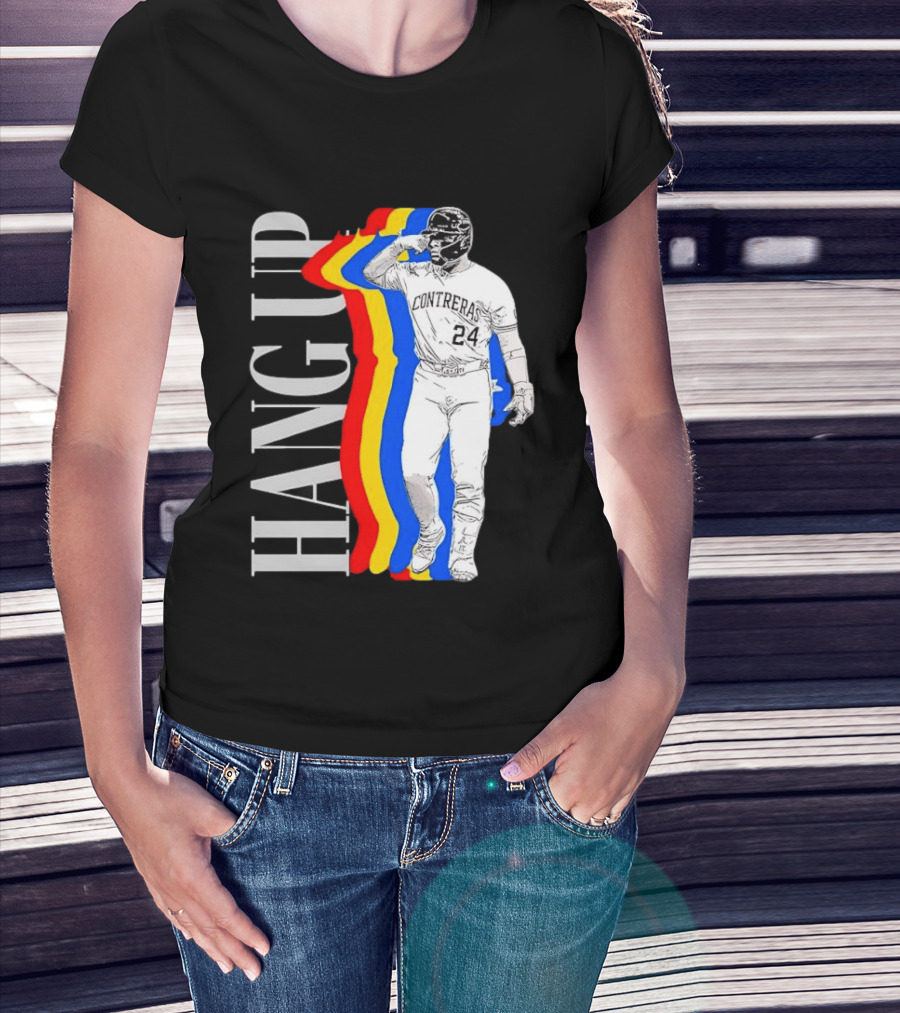 Willson Contreras 24 Hang Up Baseball Art With Colorful Stripes T-Shirt