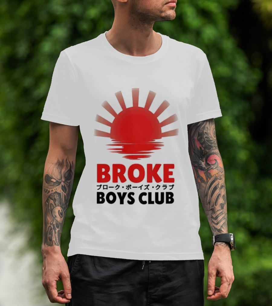 Broke Boys Club Rising Sun Graphic Red And Black T-Shirt