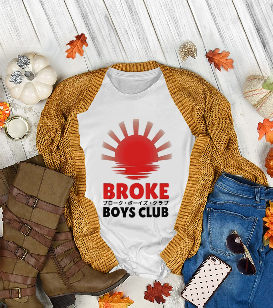 Broke Boys Club Rising Sun Graphic Red and Black T-Shirt