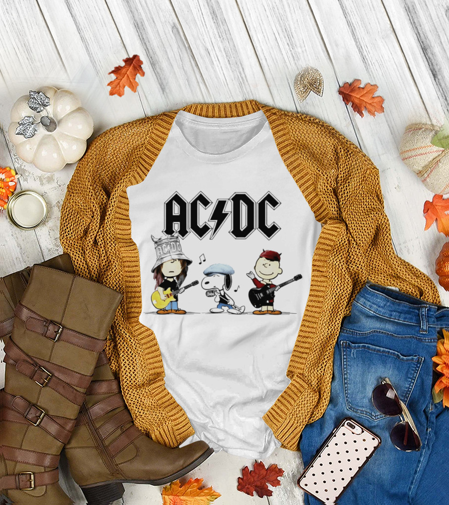 AC DC Snoopy Peanuts Band Meme T-Shirt