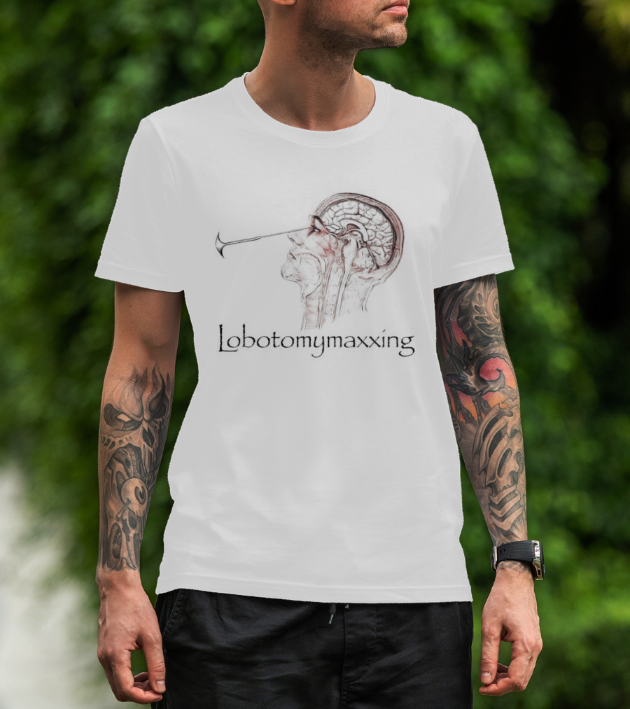 Lobotomymaxxing Dark Anatomical Brain T-Shirt