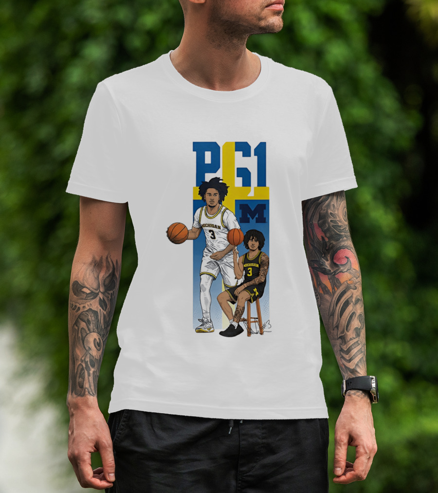 PG1 Elliot Cadeau Michigan Wolverines Basketball M T-Shirt