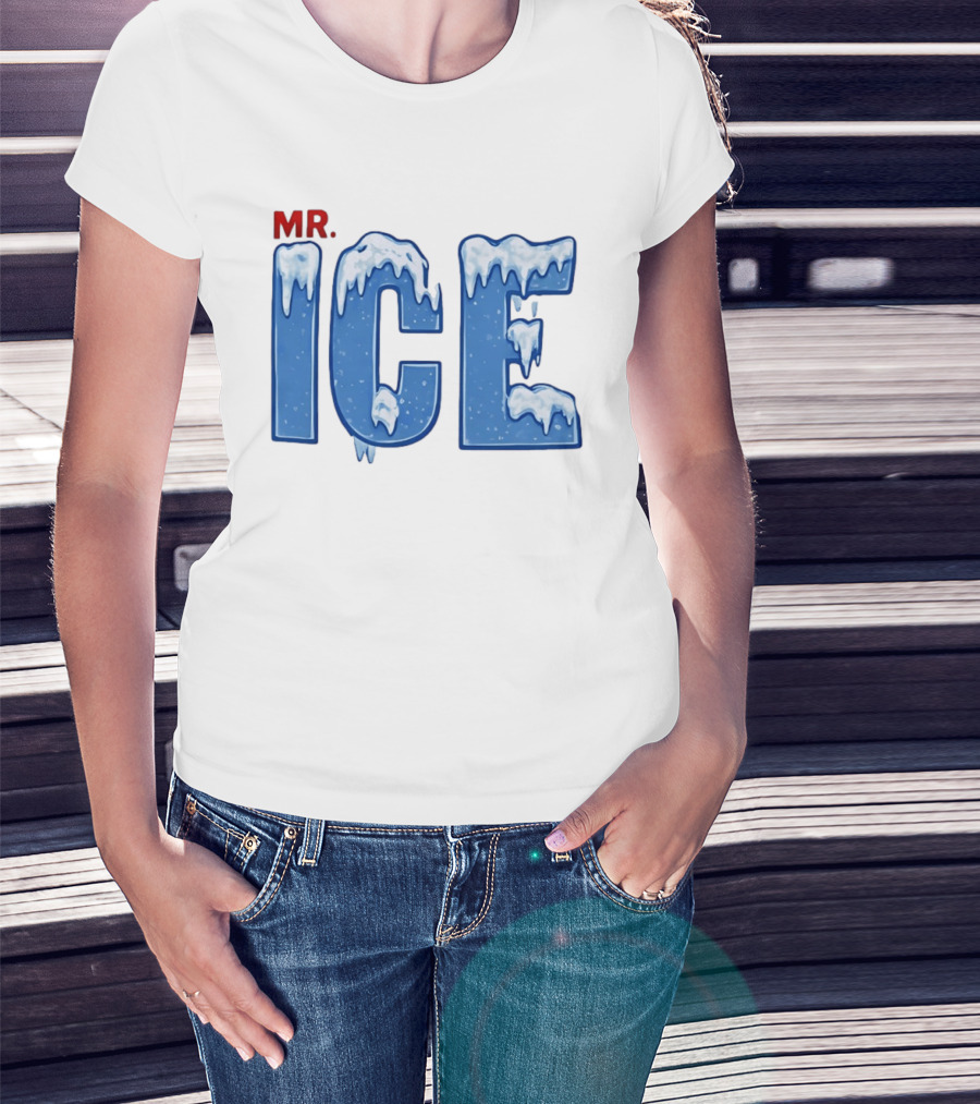 Mr ICE Snow Cover Icy Letters Frosty Winter T-Shirt