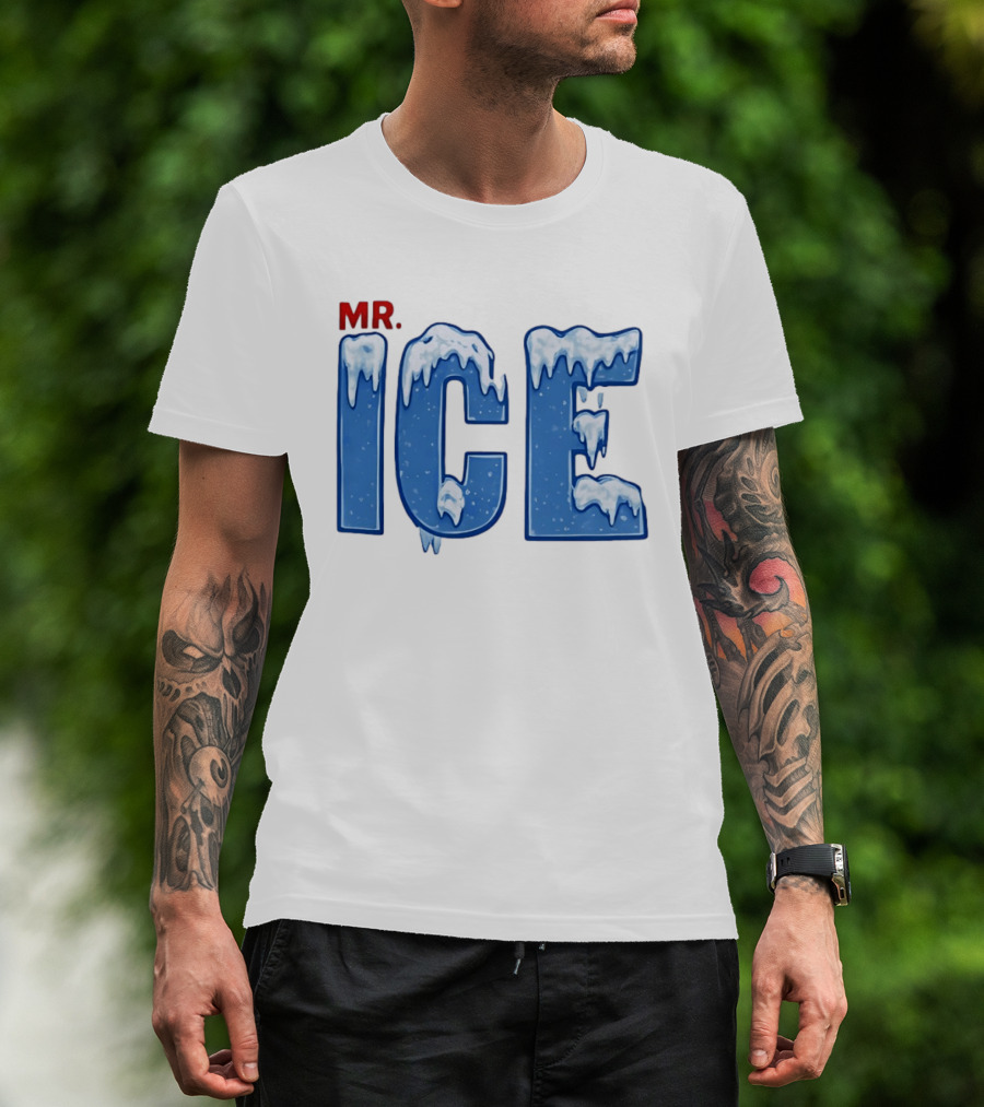 Mr ICE Snow Cover Icy Letters Frosty Winter T-Shirt