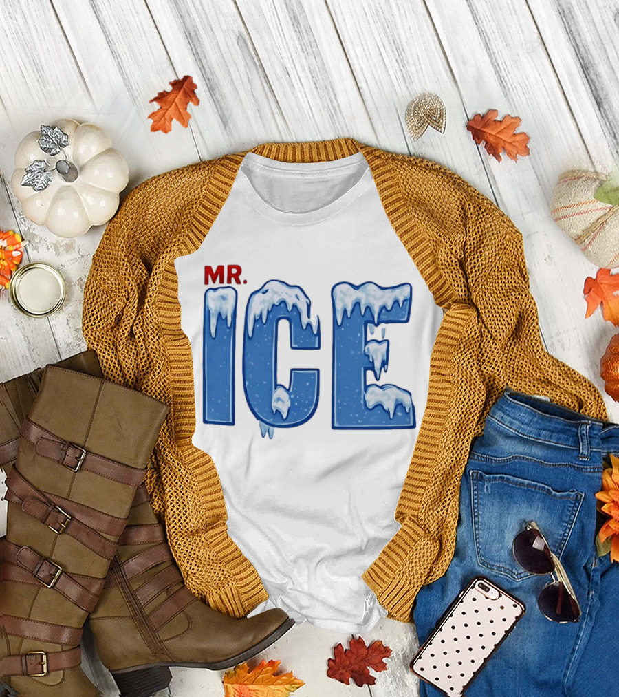 Mr ICE Snow Cover Icy Letters Frosty Winter T-Shirt