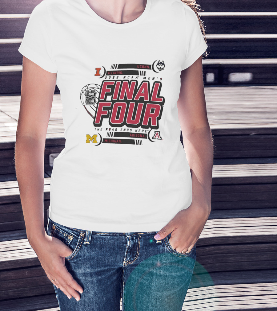2026 NCAA Men's Basketball Final Four Illinois UConn Michigan Arizona March Madness T-Shirt