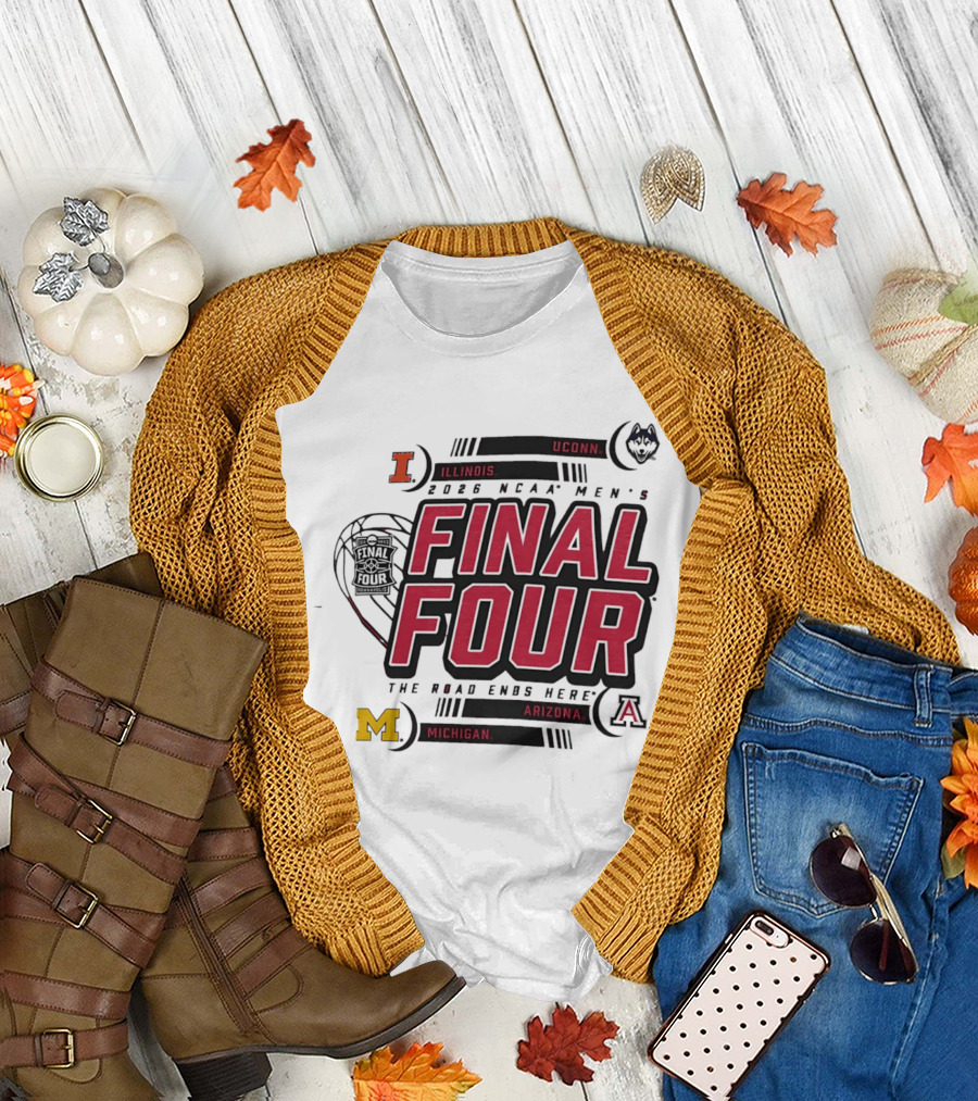 2026 NCAA Men's Basketball Final Four Illinois UConn Michigan Arizona March Madness T-Shirt