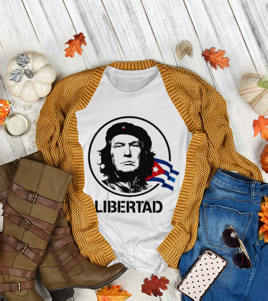 Donald Trump Che Guevara Fusion LIBERTAD Flag Icon Visual T-Shirt