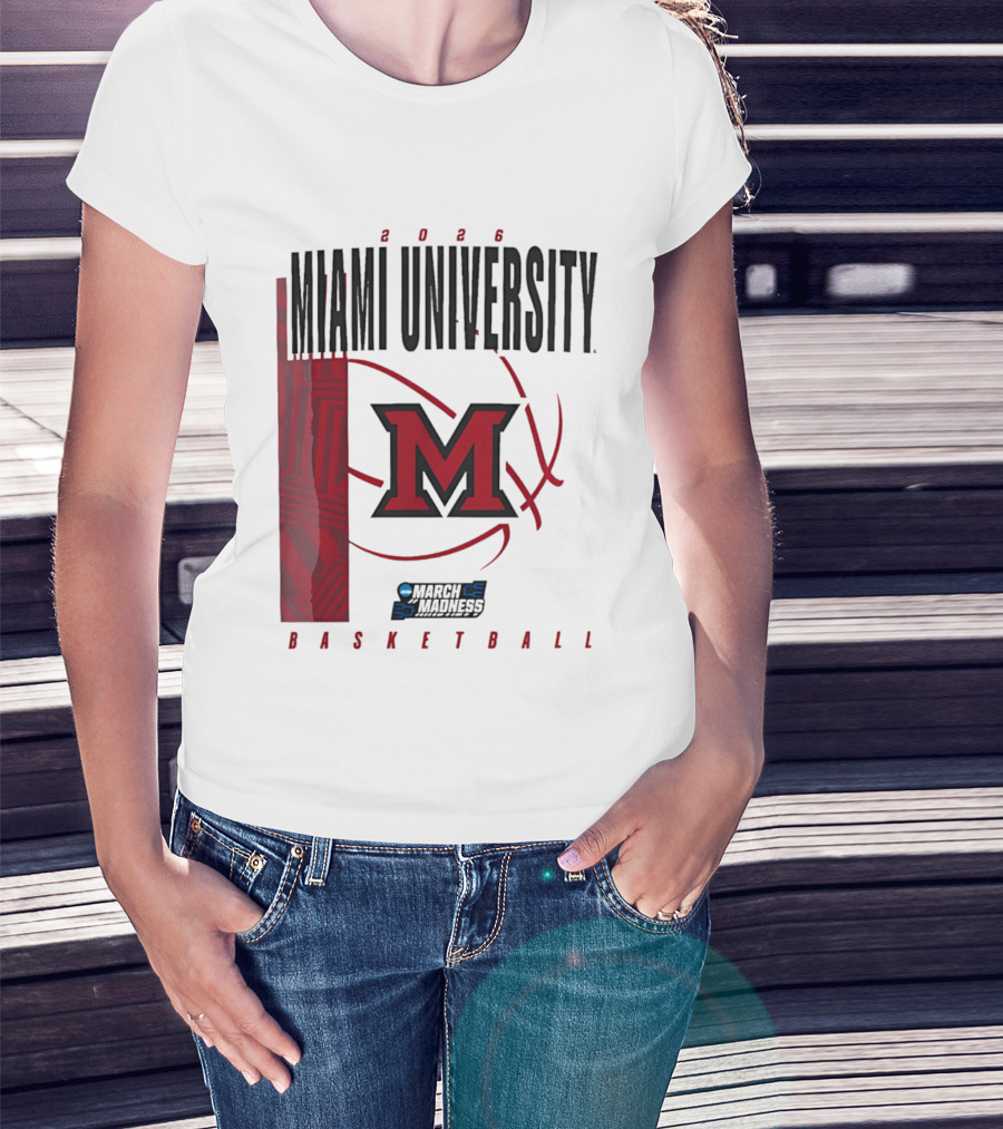 Miami University 2026 RedHawks March Madness Basketball T-Shirt