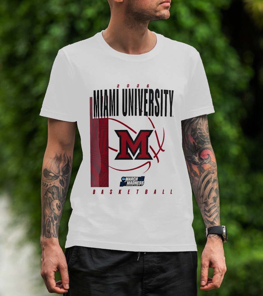 Miami University 2026 RedHawks March Madness Basketball T-Shirt