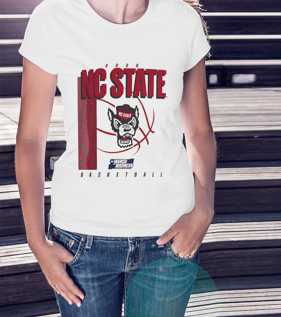 N.C. State Wolfpack 2026 March Madness Basketball T-Shirt