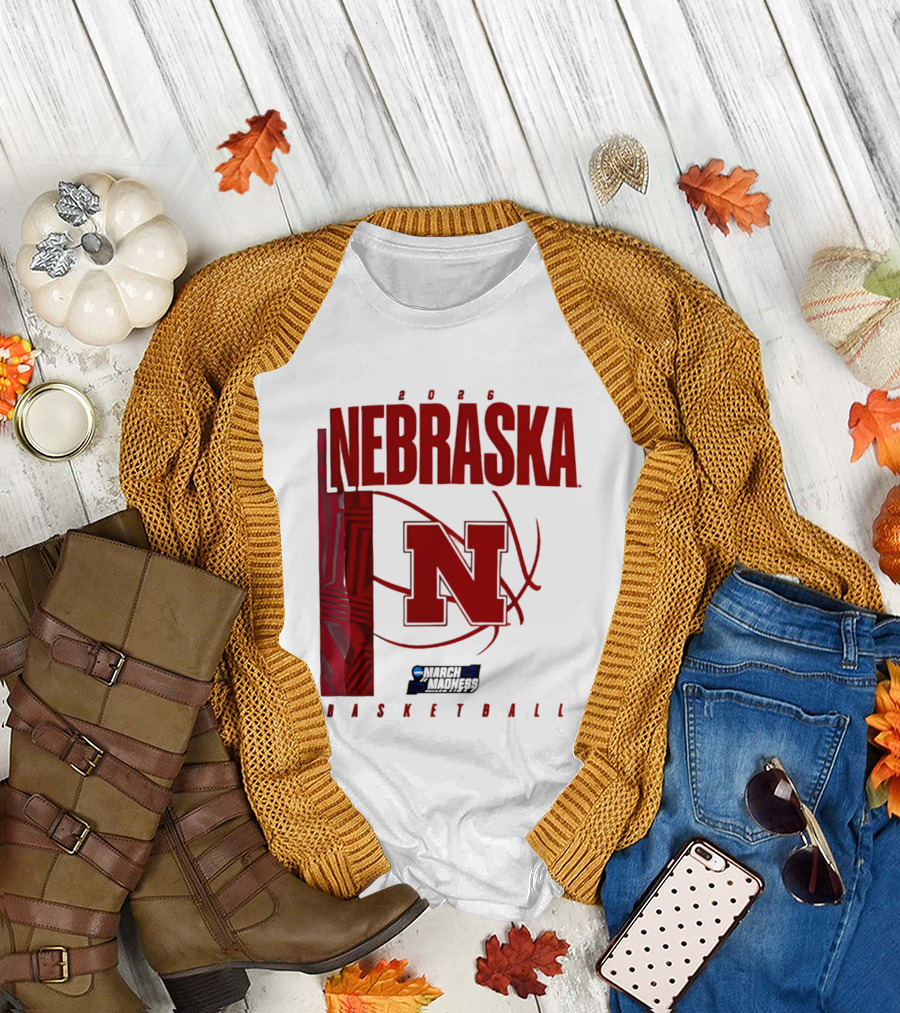 Nebraska Huskers 2026 March Madness Basketball NCAA T-Shirt