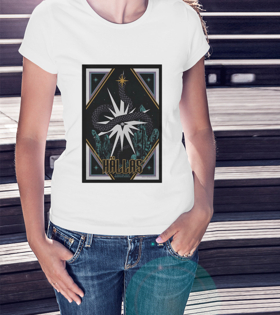 Hällas Berlin Germany Heimathafen Neukölln Tour March 21 2026 Star Snake Eye Crystals T-Shirt