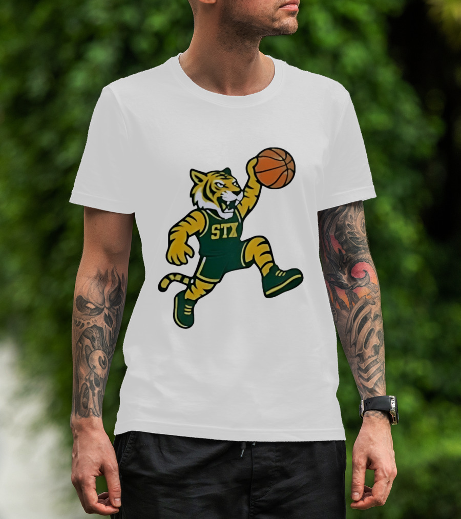 Northern Michigan Wildcats Basketball STX Tiger Dunking T-Shirt