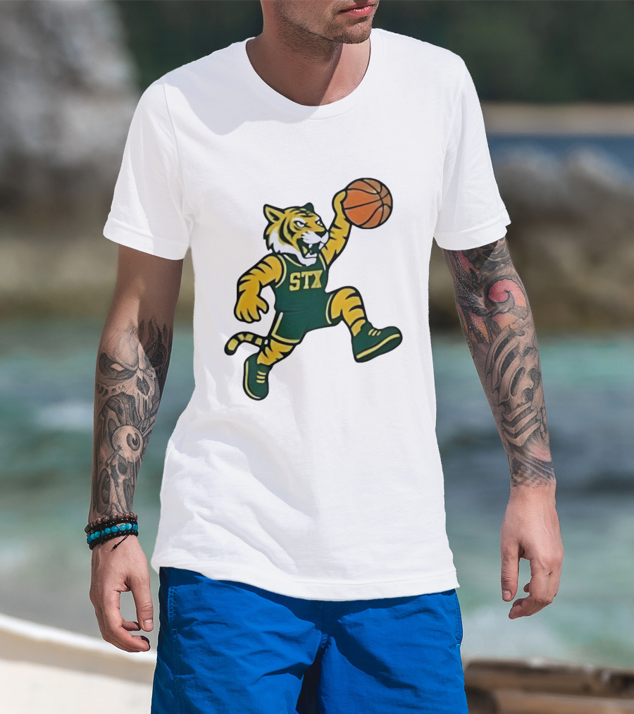 Northern Michigan Wildcats Basketball STX Tiger Dunking T-Shirt