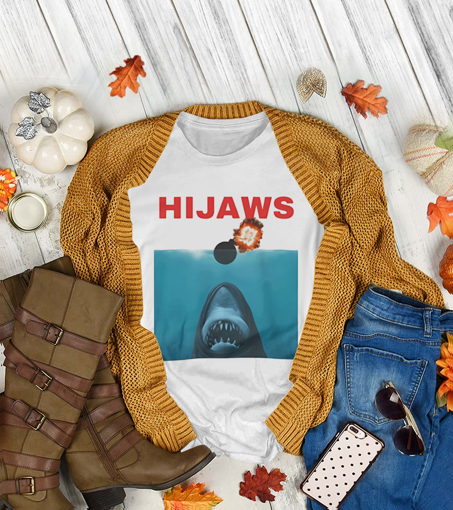 HIJAWS Jaws Bomb Explosion with Shark T-Shirt