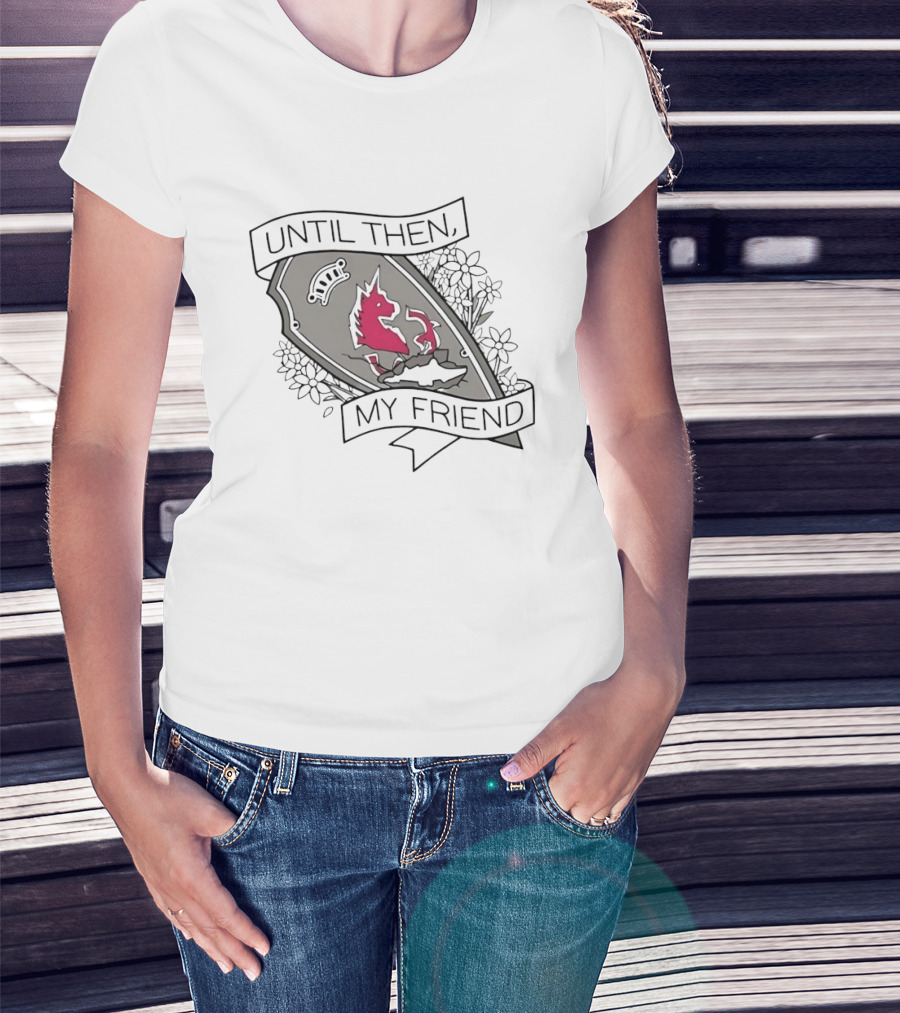 Until Then My Friend Broken Shield Unicorn Blossoms T-Shirt