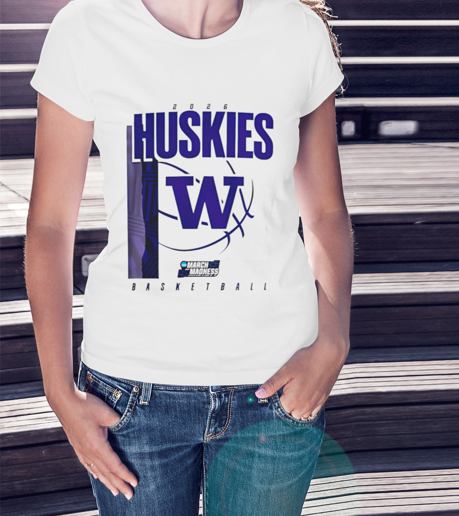 2026 Huskies W March Madness Basketball T-Shirt