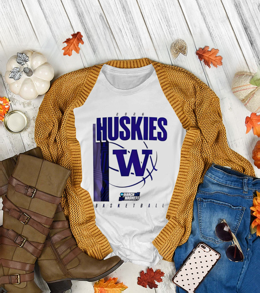 2026 Huskies W March Madness Basketball T-Shirt