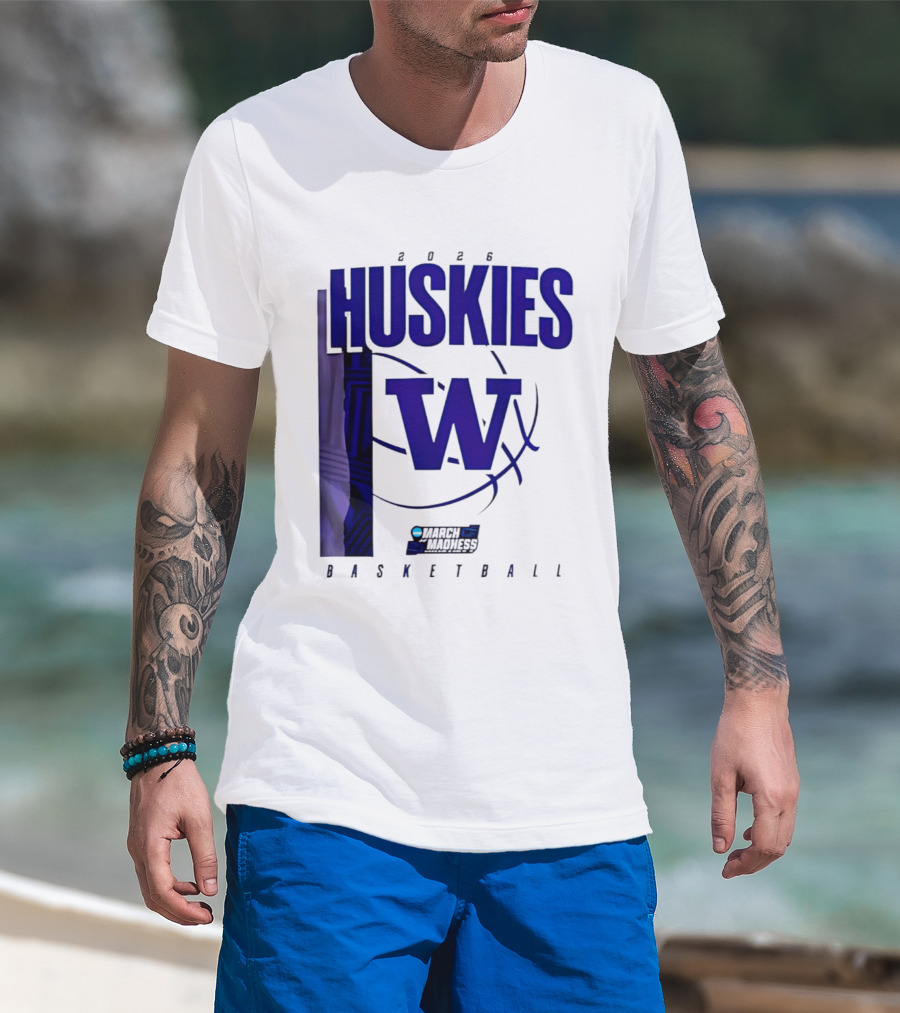 2026 Huskies W March Madness Basketball T-Shirt