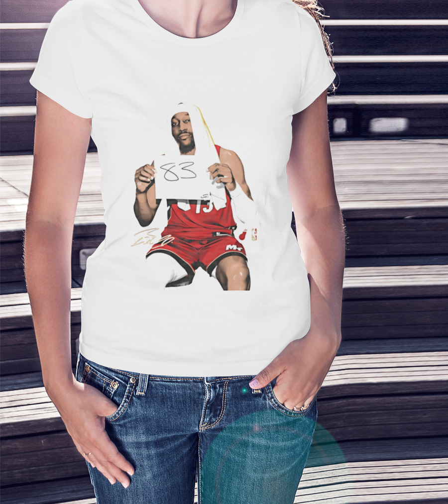 Bam 83 Miami Heat Bam Adebayo 13 Player Collage T-Shirt