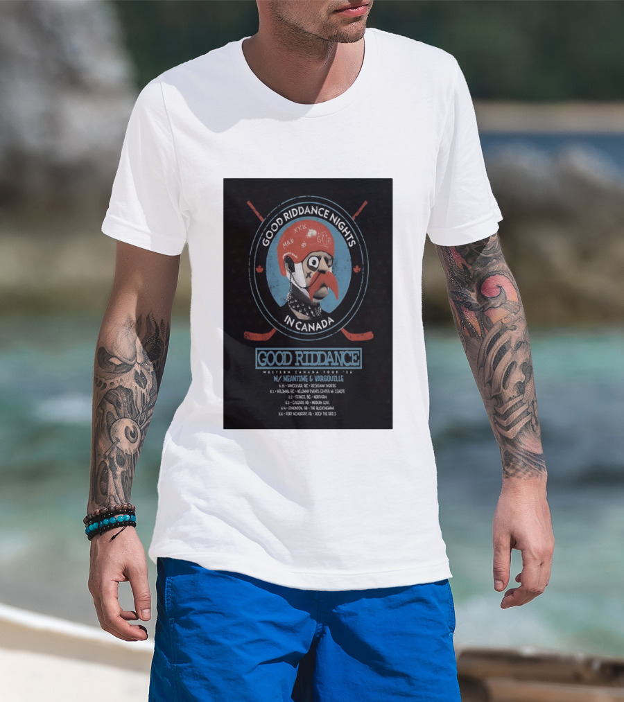 Good Riddance Nights In Canada Western Tour 2026 With Meantime And Vargouille T-Shirt