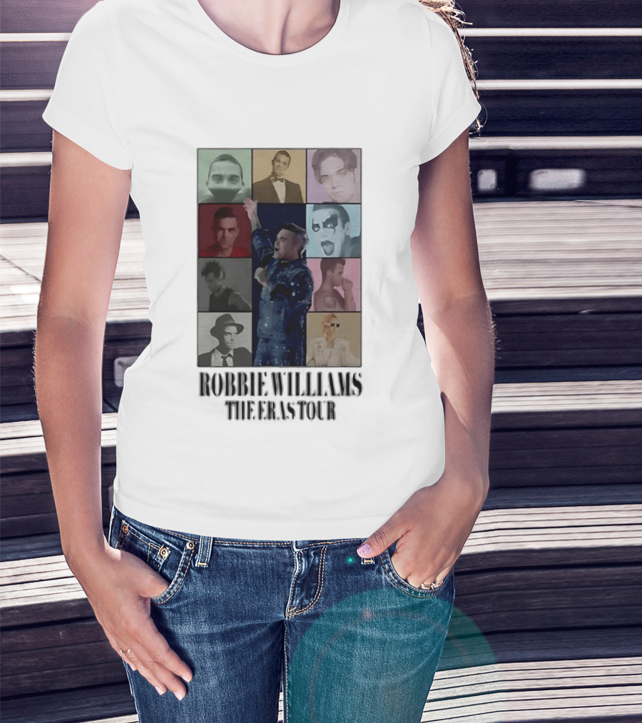 Robbie Williams The Eras Tour Collage Style Portraits T-Shirt