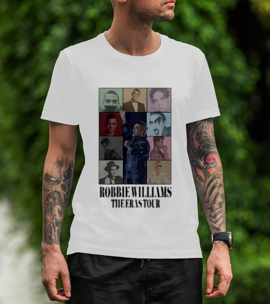 Robbie Williams The Eras Tour Collage Style Portraits T-Shirt