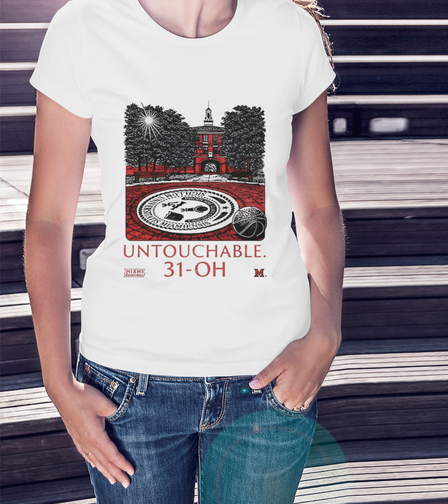 Miami RedHawks Untouchable 31 OH Historic Seal And Building T-Shirt
