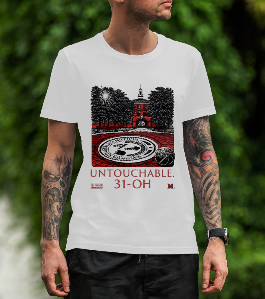 Miami RedHawks Untouchable 31 OH Historic Seal And Building T-Shirt