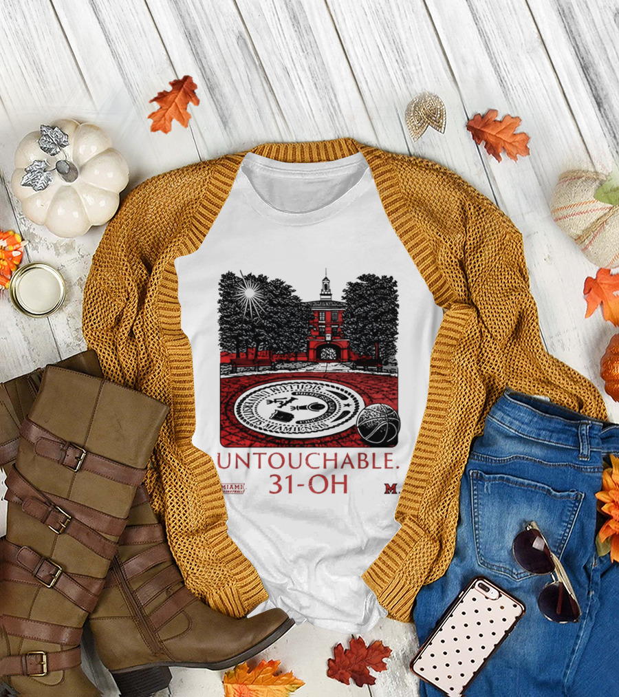 Miami RedHawks Untouchable 31 OH Historic Seal and Building T-Shirt