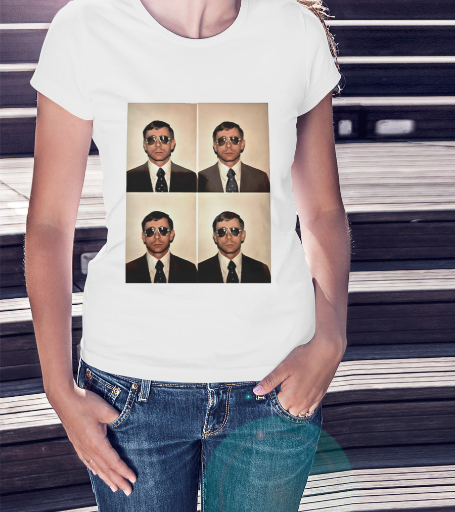 SGM Mike Vining Blasting Through Iconic Sunglasses Suit Portrait Quad T-Shirt